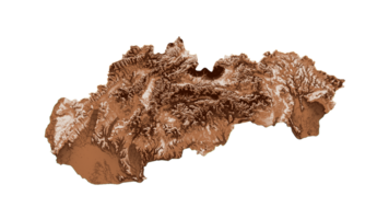 Map of Slovakia in old style, brown graphics in a retro style Vintage Style. High detailed 3d illustration png