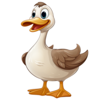 Animal character funny goose in cartoon style Ai Generative png