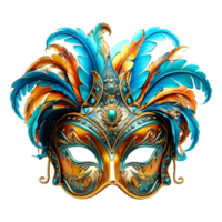 coloré carnaval masque avec plumes ai génératif png