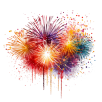 une coloré feux d'artifice afficher ai génératif png