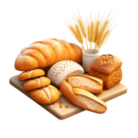 Bunch Of Different Bread Is Shown Ai Generative png