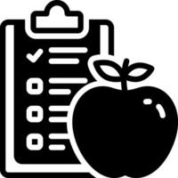 solid icon for diet list vector