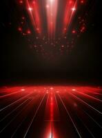 Ai generative Backdrop With Illumination Of Red Spotlights For Flyers realistic image ultra hd high design photo