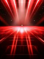 Ai generative Backdrop With Illumination Of Red Spotlights For Flyers realistic image ultra hd high design photo
