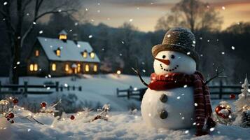 Snowmen background for the New Year and Christmas holiday photo