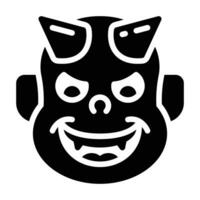 Devil glyph icon vector