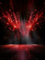 Ai generative Backdrop With Illumination Of Red Spotlights For Flyers realistic image ultra hd high design photo