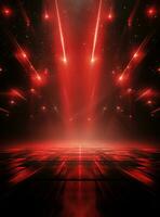 Ai generative Backdrop With Illumination Of Red Spotlights For Flyers realistic image ultra hd high design photo