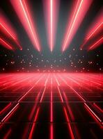 Ai generative Backdrop With Illumination Of Red Spotlights For Flyers realistic image ultra hd high design photo