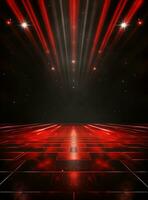 Ai generative Backdrop With Illumination Of Red Spotlights For Flyers realistic image ultra hd high design photo