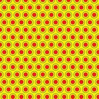 sencillo resumen costureras neopolitano negro, rojo color circulo punto ondulado modelo en amarillo fondo, Perfecto para antecedentes fondo de pantalla vector