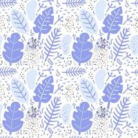 Hand drawn abstract leaves pattern vector