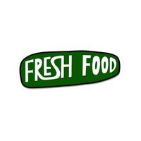 Fresh food hand lettering label vector