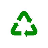 Universal green recycling symbol. International symbol used on packaging. Trash sorting, recycling concept. Vector illustration.