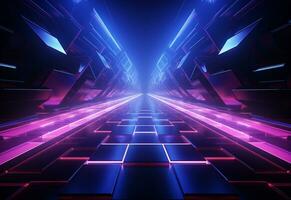 Ai Generative Neon illuminated futuristic backdrop realistic image, ultra hd, high design very detailed photo