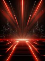 Ai generative Backdrop With Illumination Of Red Spotlights For Flyers realistic image ultra hd high design photo