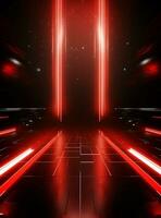 Ai generative Backdrop With Illumination Of Red Spotlights For Flyers realistic image ultra hd high design photo