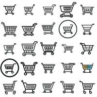 conjunto de iconos de carrito de compras vector