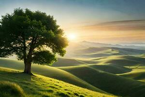 un hermosa árbol ai generativo foto