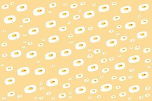 a yellow background with white eggs on it vector