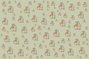 a pattern with rabbits on it vector