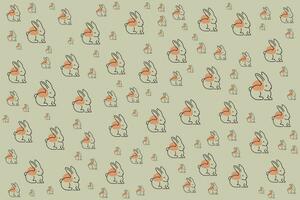 a pattern with rabbits on it vector