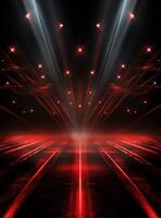 Ai generative Backdrop With Illumination Of Red Spotlights For Flyers realistic image ultra hd high design photo