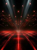 Ai generative Backdrop With Illumination Of Red Spotlights For Flyers realistic image ultra hd high design photo