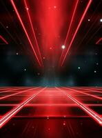Ai generative Backdrop With Illumination Of Red Spotlights For Flyers realistic image ultra hd high design photo