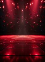 Ai generative Backdrop With Illumination Of Red Spotlights For Flyers realistic image ultra hd high design photo