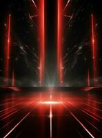Ai generative Backdrop With Illumination Of Red Spotlights For Flyers realistic image ultra hd high design photo