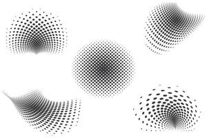 halftone dot pattern set vector illustration