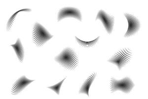 a set of abstract shapes that are made up of wavy lines vector