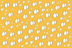 a yellow background with white eggs on it vector