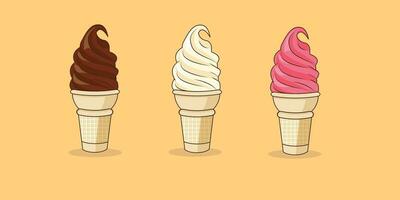 Illustration vector graphic of 2 variant flavor ice cone