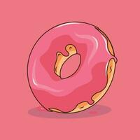 rosquilla fresa vector ilustración dulce