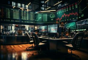 Ai Generative stock market realistic image, ultra hd, high design very detailed photo