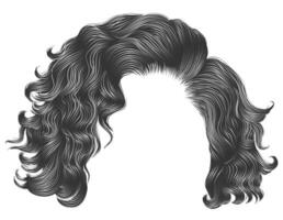 trendy woman curly hairs blond colors .fringe. fashion beauty style.realistic 3d . vector