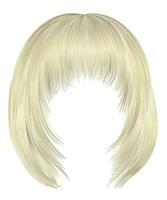 trendy  woman  hairs kare with fringe  . light  blond  colors . medium length . beauty style . realistic  3d . vector