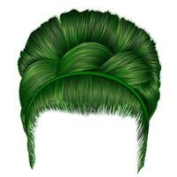 retro  hairstyle babette with pigtail.women green hairs . fashion beauty . vector