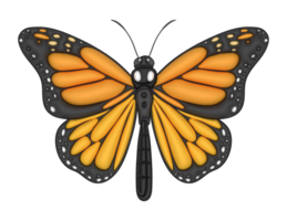 3D monarch butterfly isolated on a transparent background png