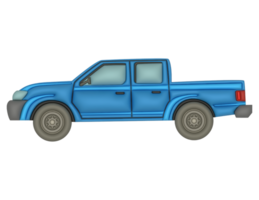 3d bleu ramasser un camion sur une transparent Contexte png