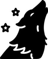 solid icon for wolf vector