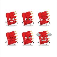 Beef ribs cartoon character with various angry expressions vector