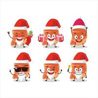 Santa Claus emoticons with steak cartoon character vector