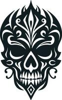 skull with tattoo vector illustration style