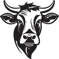 cow head vector illustration silhouette logo