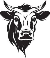 vaca cabeza vector ilustración silueta logo