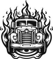 fire engine silhouette logo illustration vector