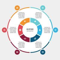 Six 6 Options Circle Cycle Infographic Template Design vector